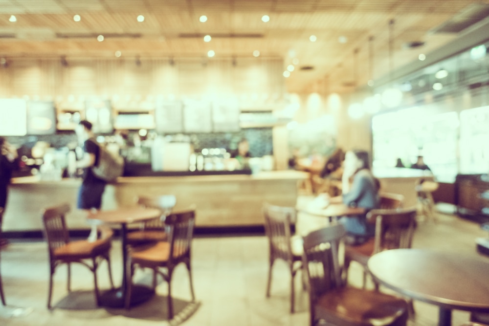 abstract blur defocused coffee shop cafe interior
